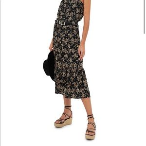 BA&SH
Valou Floral Tiered Midi Skirt In Noir